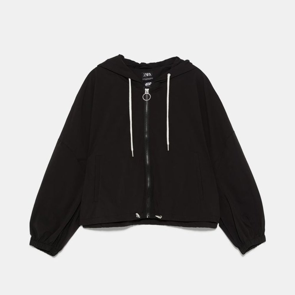 NWOT Zara Star Wars Windbreaker Rain Jacket in Black Size S-M - Picture 3 of 7